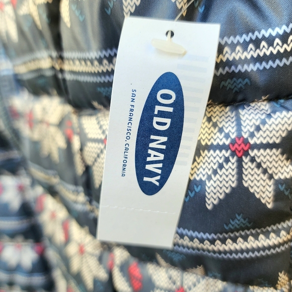 Old Navy Girls M(8) Vest Fair Isle Zip Frost Free Pockets Quilted Fleece-Lined - Picture 6 of 16